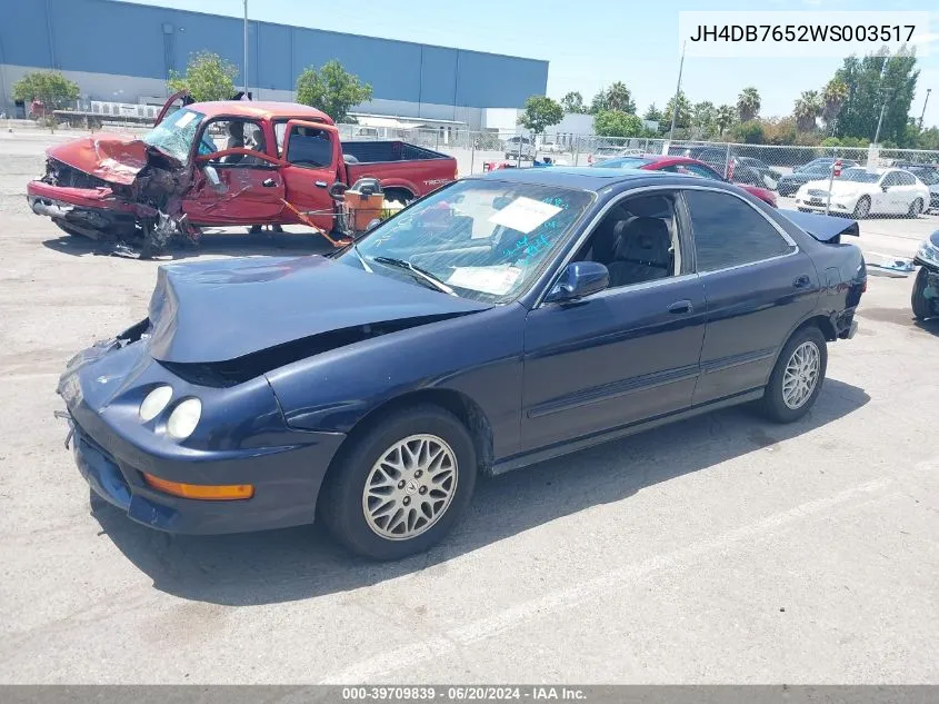 1998 Acura Integra Ls VIN: JH4DB7652WS003517 Lot: 39709839