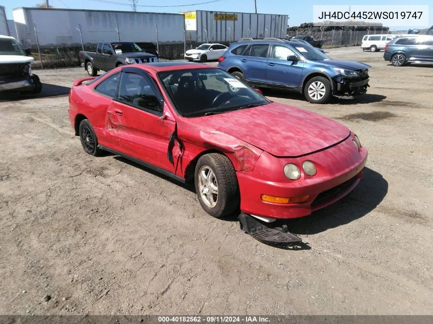 1998 Acura Integra Ls VIN: JH4DC4452WS019747 Lot: 40182562