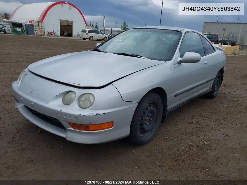 2000 Acura Integra VIN: JH4DC4340YS803842 Lot: 12078700