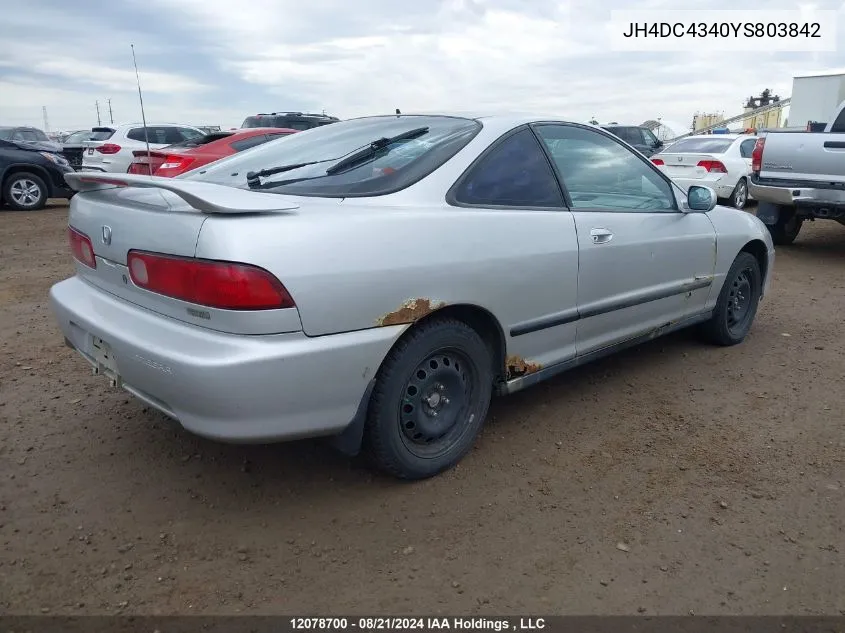 2000 Acura Integra VIN: JH4DC4340YS803842 Lot: 12078700