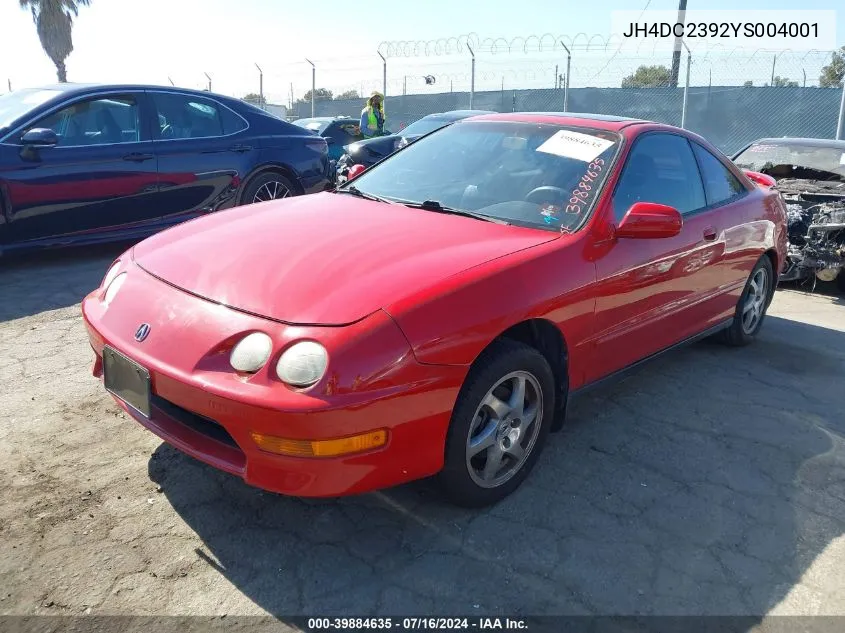 2000 Acura Integra Gs-R VIN: JH4DC2392YS004001 Lot: 39884635