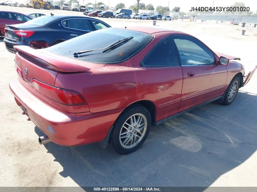 2000 Acura Integra Ls VIN: JH4DC4453YS001020 Lot: 40122596