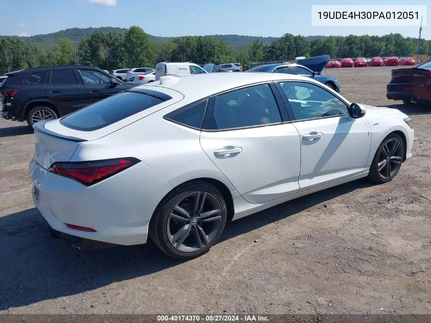 2023 Acura Integra A-Spec VIN: 19UDE4H30PA012051 Lot: 40174370