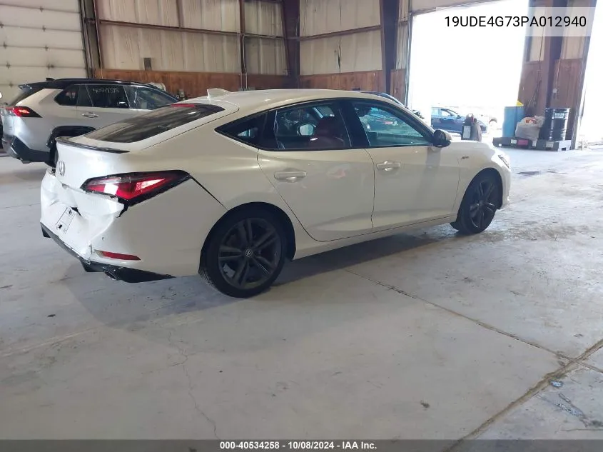 2023 Acura Integra A-Spec W/ Technology VIN: 19UDE4G73PA012940 Lot: 40534258