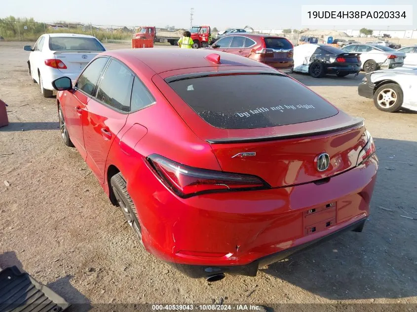 2023 Acura Integra A-Spec VIN: 19UDE4H38PA020334 Lot: 40539043