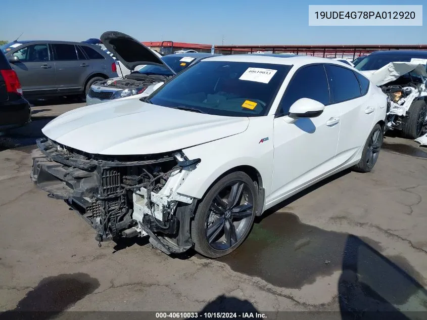 2023 Acura Integra A-Spec W/ Technology VIN: 19UDE4G78PA012920 Lot: 40610033