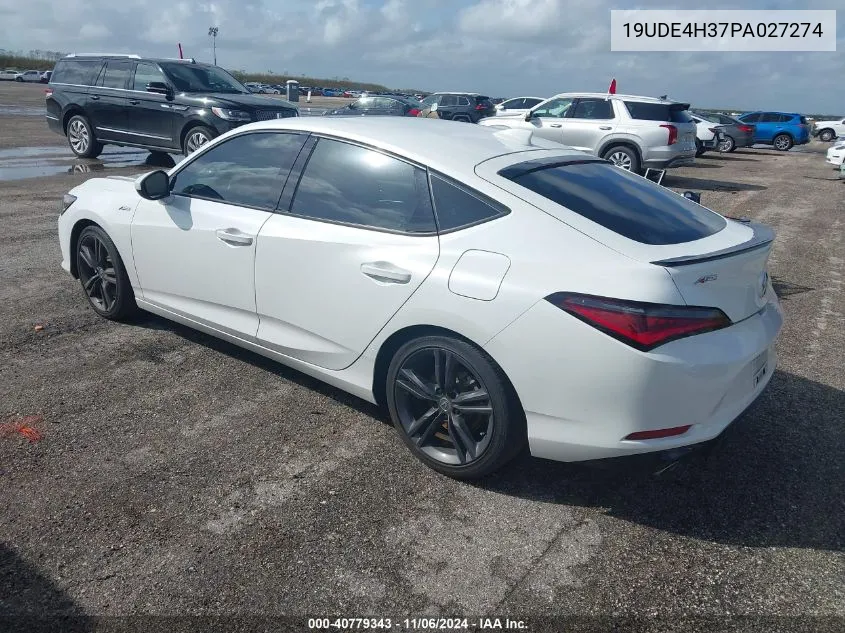 2023 Acura Integra A-Spec VIN: 19UDE4H37PA027274 Lot: 40779343