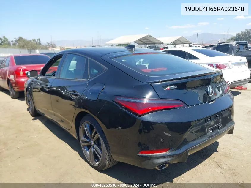 2024 Acura Integra A-Spec Technology Package VIN: 19UDE4H66RA023648 Lot: 40253536