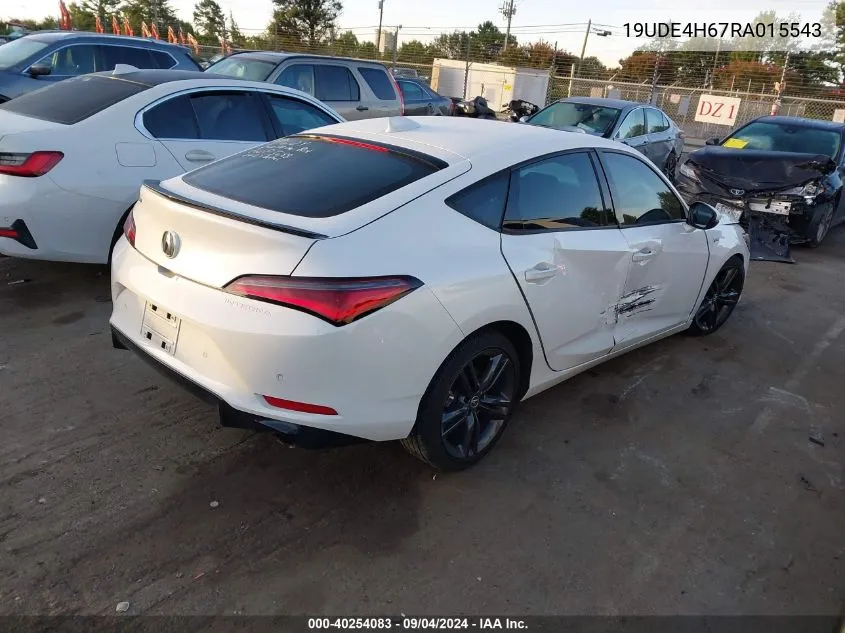 2024 Acura Integra A-Spec W/ Technology VIN: 19UDE4H67RA015543 Lot: 40254083