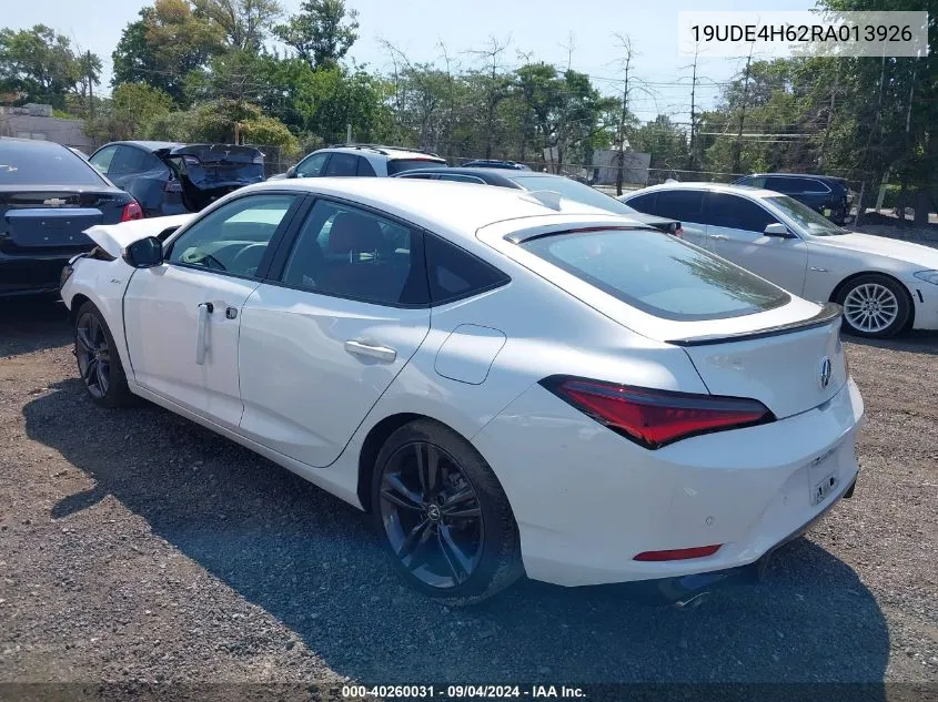 2024 Acura Integra A-Spec W/ Technology VIN: 19UDE4H62RA013926 Lot: 40260031