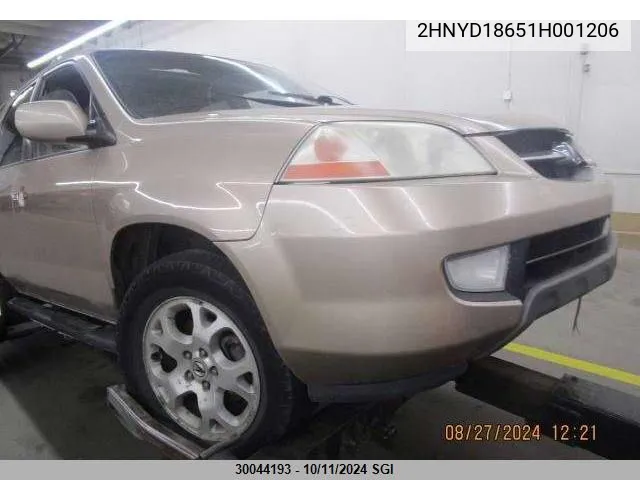 2001 Acura Mdx Touring VIN: 2HNYD18651H001206 Lot: 30044193