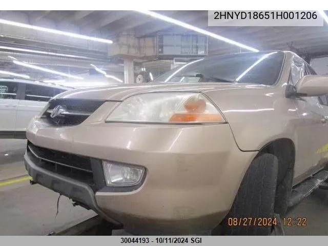 2001 Acura Mdx Touring VIN: 2HNYD18651H001206 Lot: 30044193