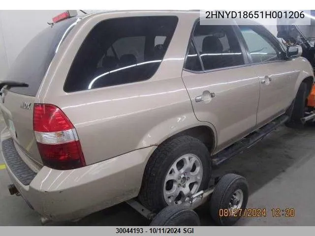 2001 Acura Mdx Touring VIN: 2HNYD18651H001206 Lot: 30044193