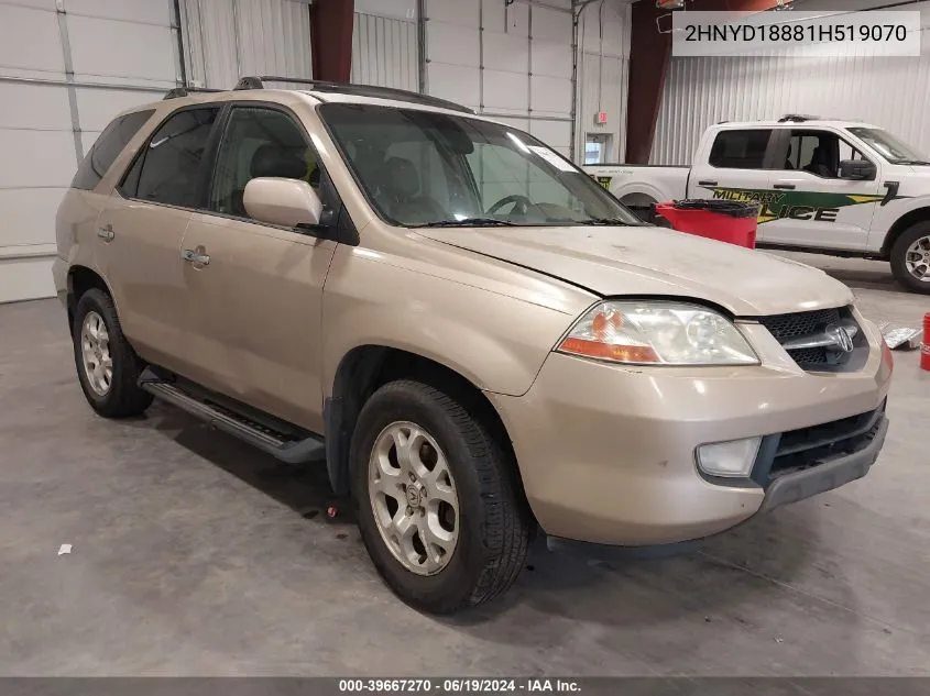 2001 Acura Mdx VIN: 2HNYD18881H519070 Lot: 39667270