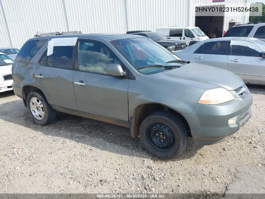 2001 Acura Mdx VIN: 2HNYD18231H526438 Lot: 40226761