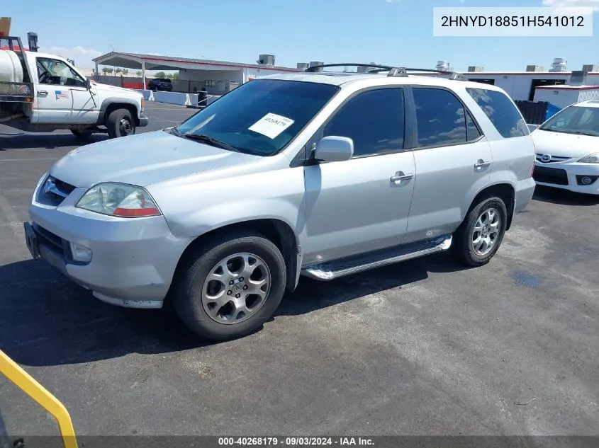 2001 Acura Mdx VIN: 2HNYD18851H541012 Lot: 40268179