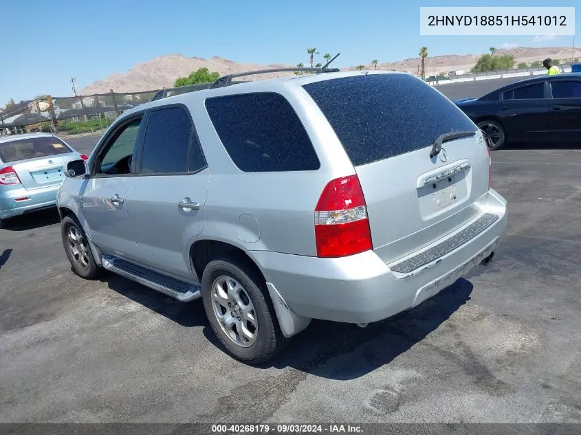 2001 Acura Mdx VIN: 2HNYD18851H541012 Lot: 40268179