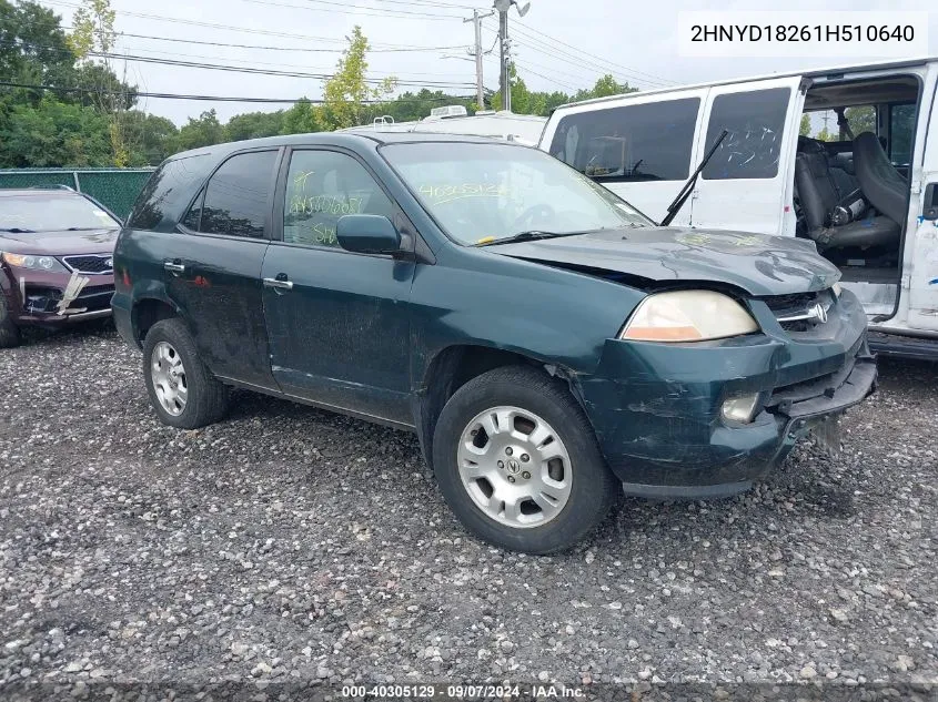 2001 Acura Mdx VIN: 2HNYD18261H510640 Lot: 40305129