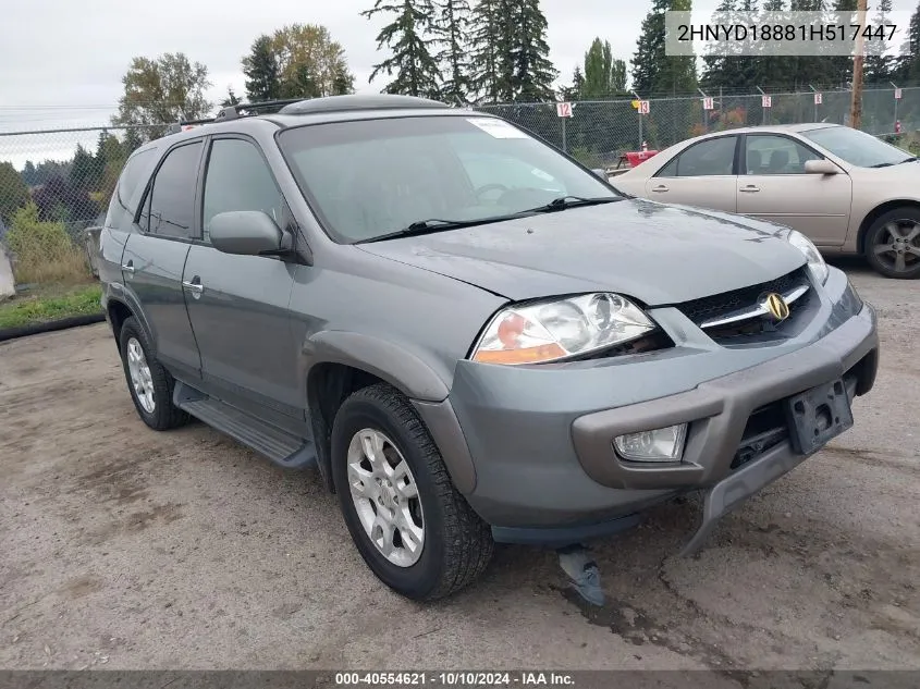 2001 Acura Mdx VIN: 2HNYD18881H517447 Lot: 40554621