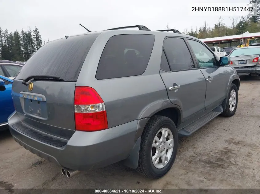 2001 Acura Mdx VIN: 2HNYD18881H517447 Lot: 40554621