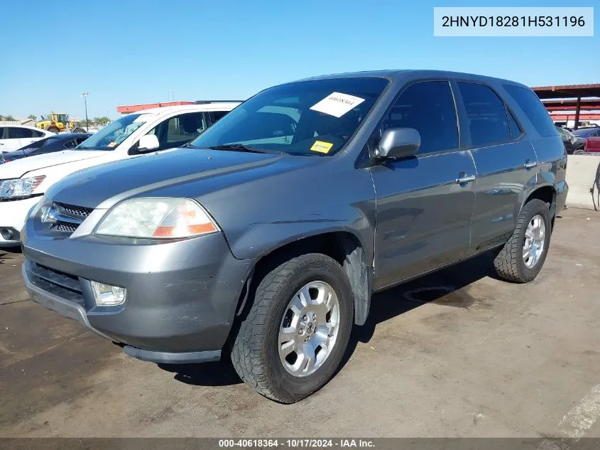 2001 Acura Mdx VIN: 2HNYD18281H531196 Lot: 40618364