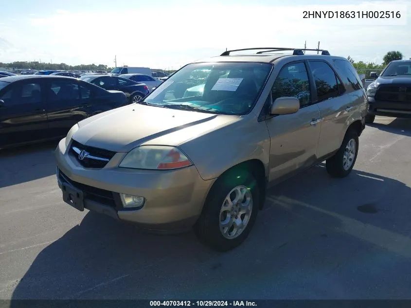 2001 Acura Mdx VIN: 2HNYD18631H002516 Lot: 40703412