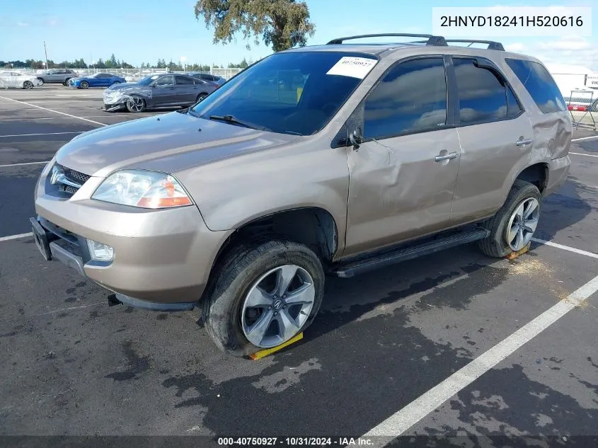 2001 Acura Mdx 3.5L VIN: 2HNYD18241H520616 Lot: 40750927