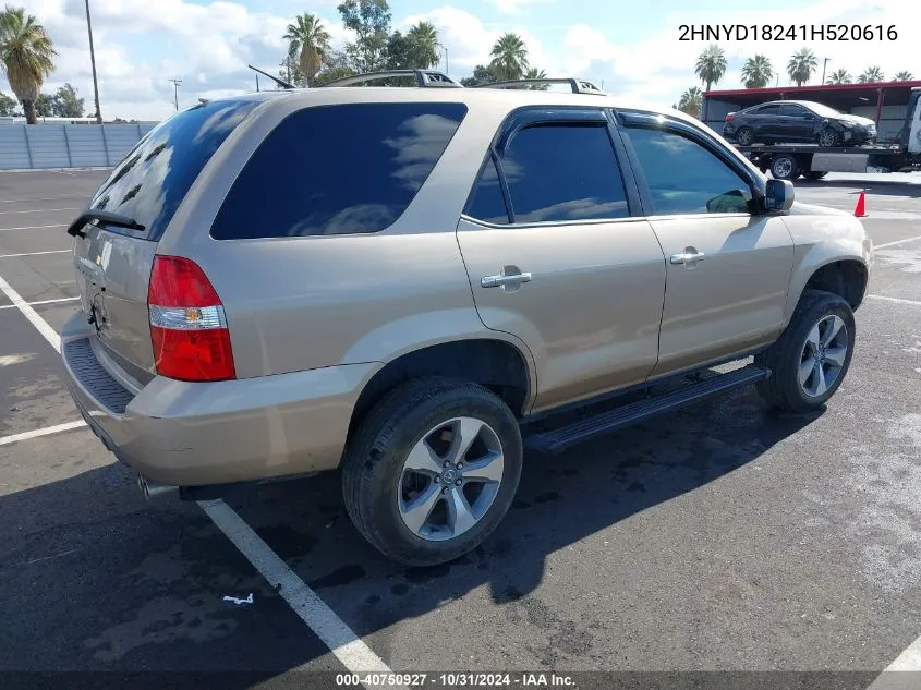 2001 Acura Mdx 3.5L VIN: 2HNYD18241H520616 Lot: 40750927