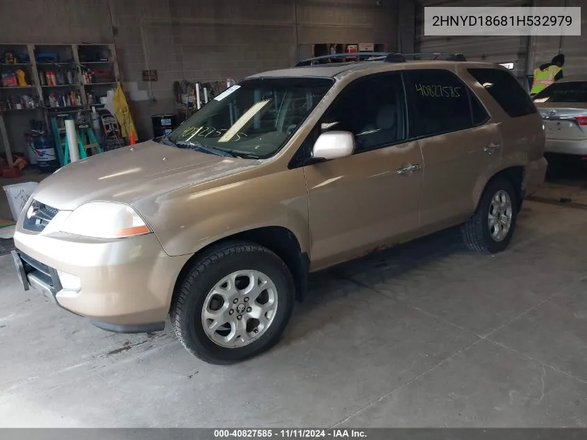 2001 Acura Mdx VIN: 2HNYD18681H532979 Lot: 40827585