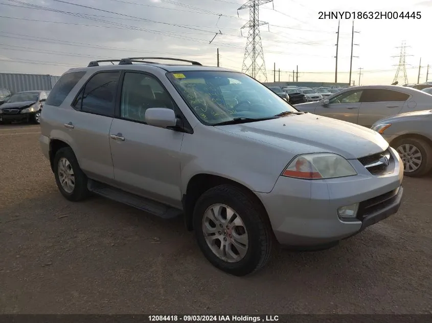 2002 Acura Mdx VIN: 2HNYD18632H004445 Lot: 12084418