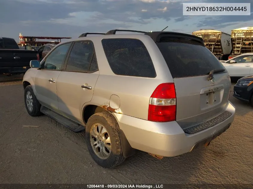 2002 Acura Mdx VIN: 2HNYD18632H004445 Lot: 12084418