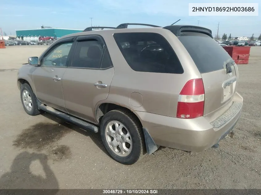 2002 Acura Mdx Touring VIN: 2HNYD18692H003686 Lot: 30046729