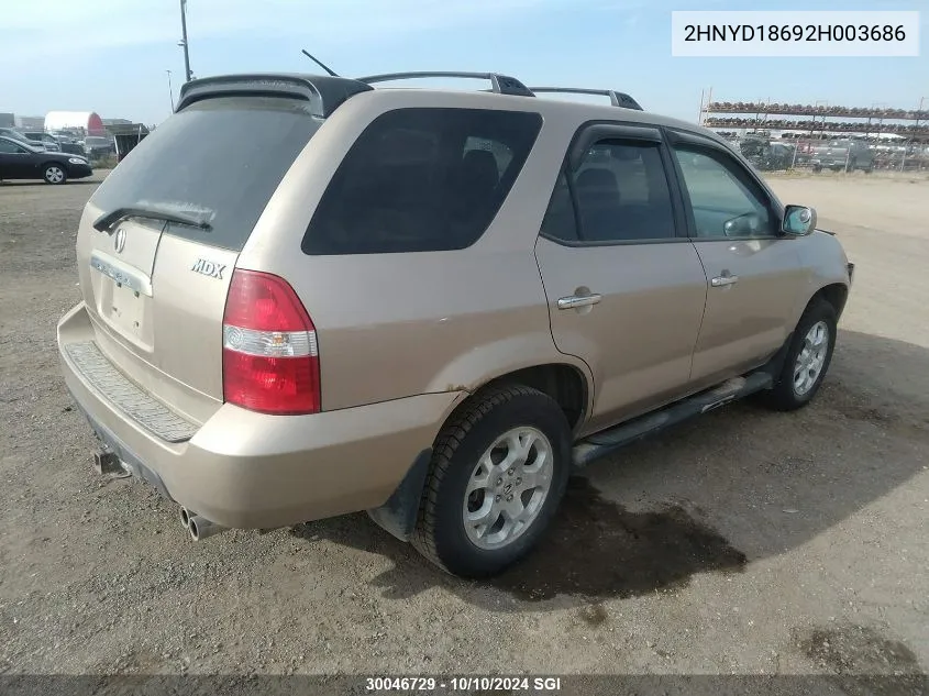 2002 Acura Mdx Touring VIN: 2HNYD18692H003686 Lot: 30046729