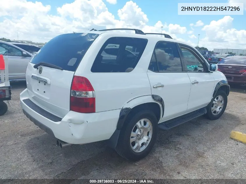 2002 Acura Mdx VIN: 2HNYD18222H547296 Lot: 39736003