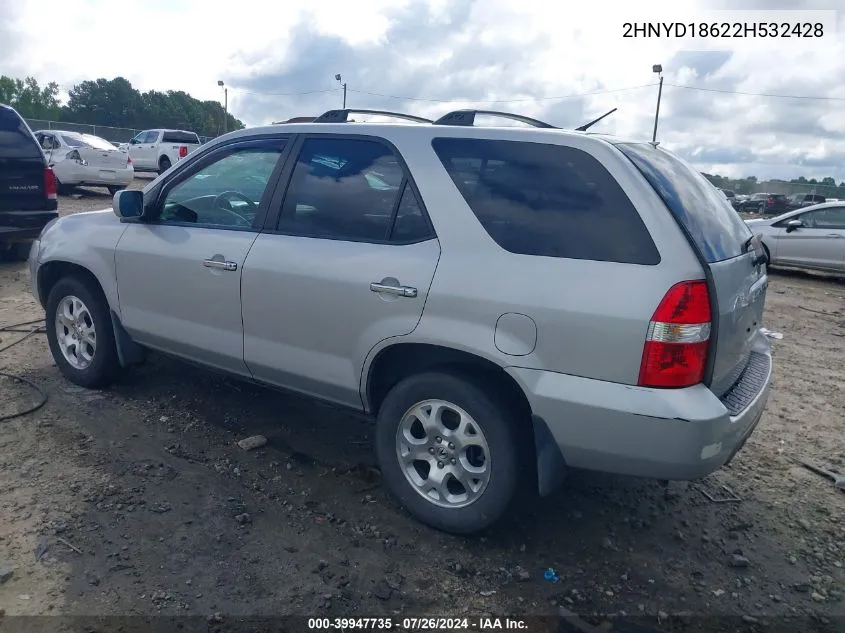 2002 Acura Mdx VIN: 2HNYD18622H532428 Lot: 39947735