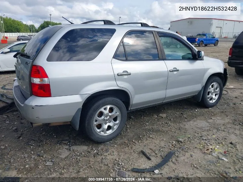 2002 Acura Mdx VIN: 2HNYD18622H532428 Lot: 39947735