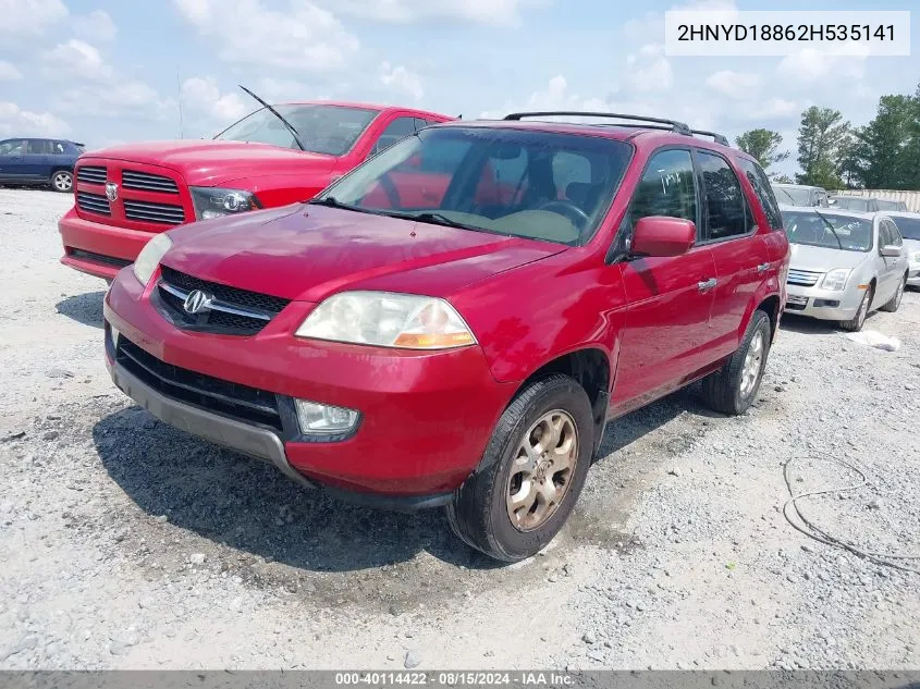 2002 Acura Mdx VIN: 2HNYD18862H535141 Lot: 40114422