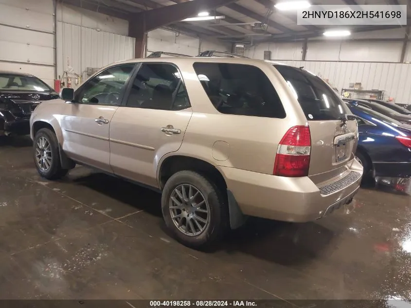 2002 Acura Mdx VIN: 2HNYD186X2H541698 Lot: 40198258