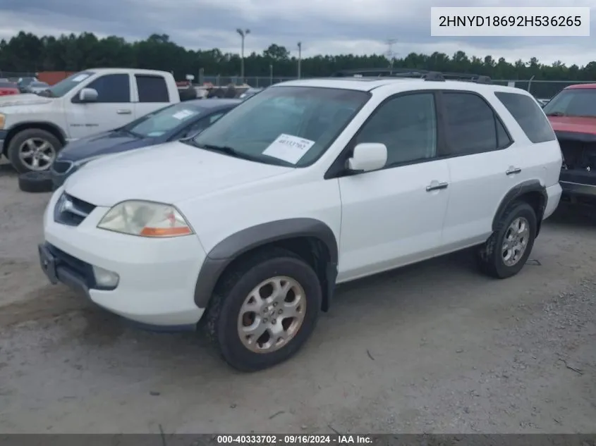 2002 Acura Mdx Touring VIN: 2HNYD18692H536265 Lot: 40333702