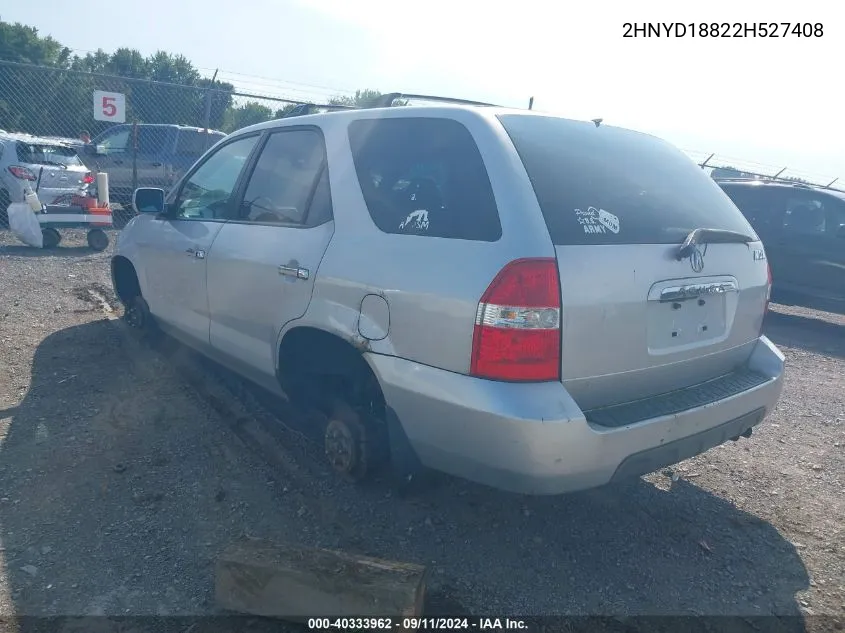 2002 Acura Mdx VIN: 2HNYD18822H527408 Lot: 40333962