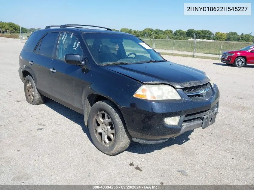 2002 Acura Mdx VIN: 2HNYD18622H545227 Lot: 40394235