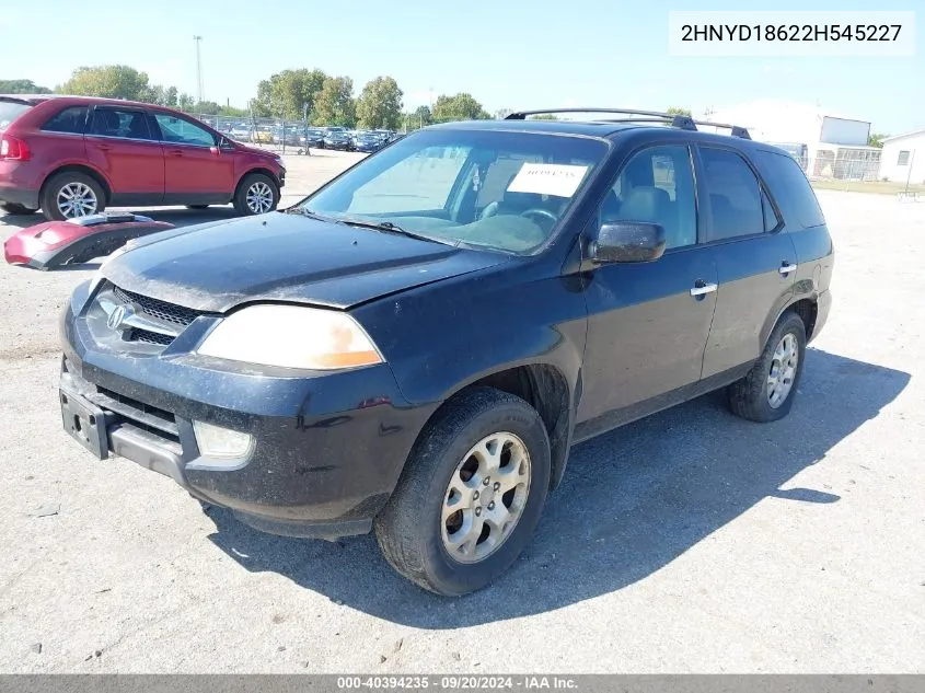 2002 Acura Mdx VIN: 2HNYD18622H545227 Lot: 40394235