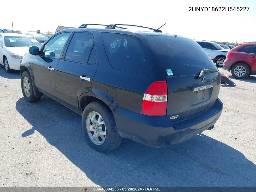 2002 Acura Mdx VIN: 2HNYD18622H545227 Lot: 40394235