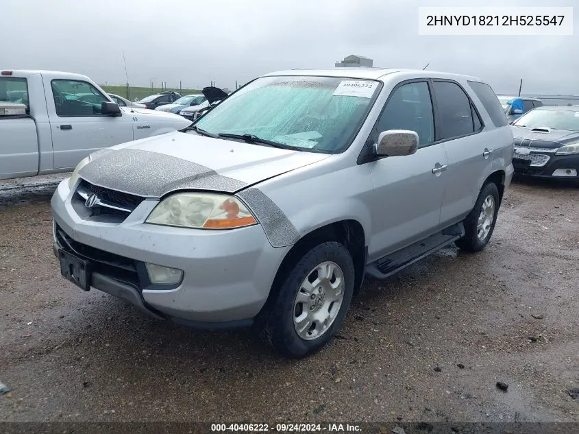 2002 Acura Mdx VIN: 2HNYD18212H525547 Lot: 40406222