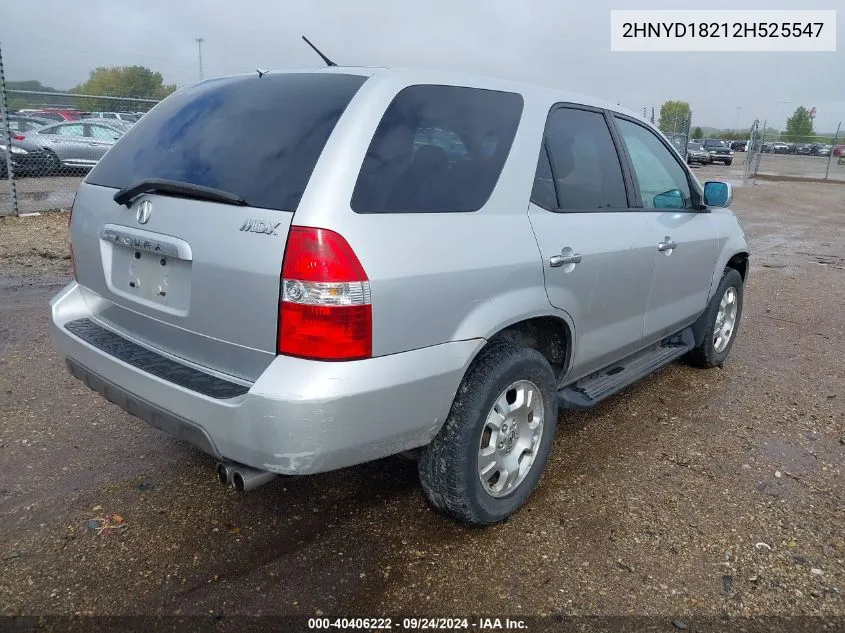 2002 Acura Mdx VIN: 2HNYD18212H525547 Lot: 40406222