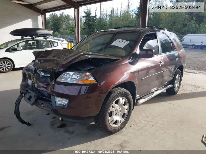 2002 Acura Mdx VIN: 2HNYD18262H503494 Lot: 40437334