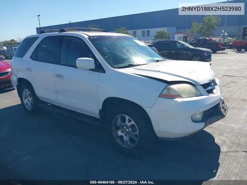 2002 Acura Mdx VIN: 2HNYD188X2H523980 Lot: 40464168