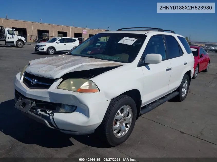 2002 Acura Mdx VIN: 2HNYD188X2H523980 Lot: 40464168