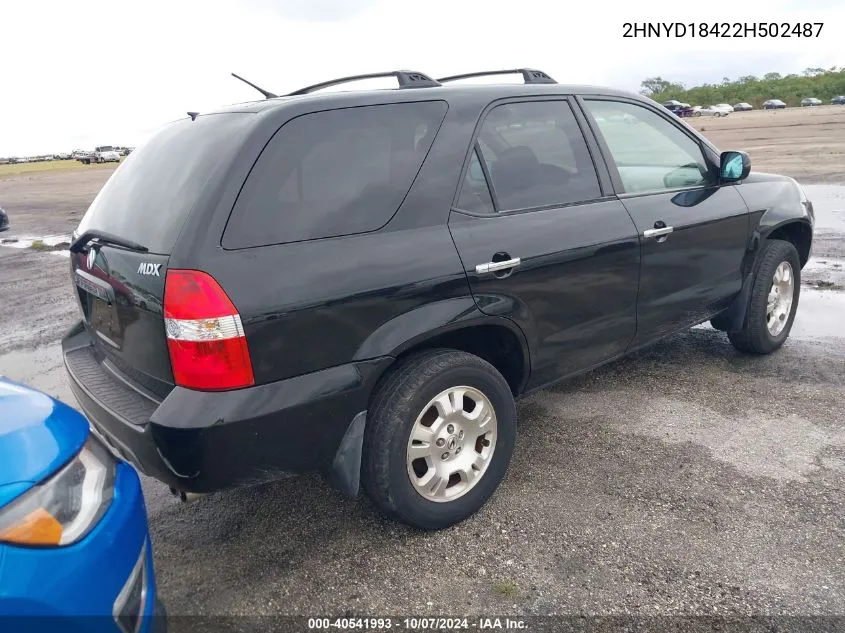 2002 Acura Mdx VIN: 2HNYD18422H502487 Lot: 40541993