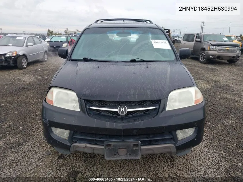 2002 Acura Mdx VIN: 2HNYD18452H530994 Lot: 40663435